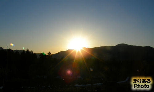 仙石原温泉　箱根ホテル花月園から見た夕陽