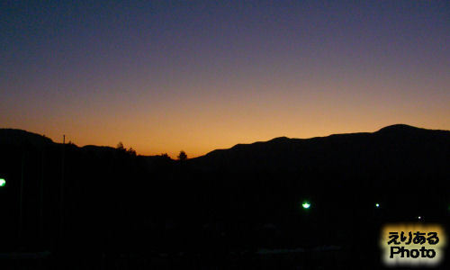 仙石原温泉　箱根ホテル花月園から見た夕陽