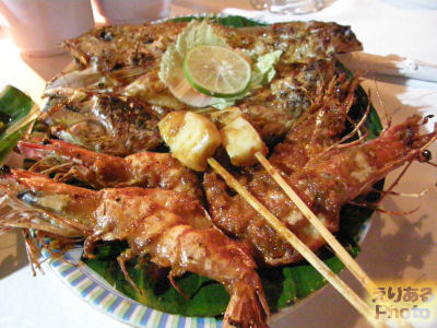 エビ・イカ・タイ＠Melasti Tanah Lot（seafood restaurant on the cliff）
