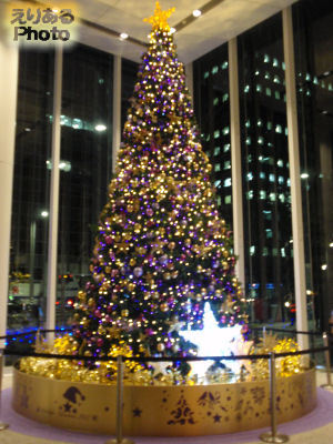 2012年のパシフィックセンチュリープレイス丸の内のクリスマスツリー
