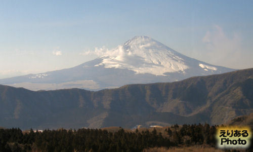 大涌谷駅から見た富士山